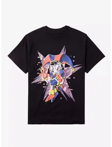 Pomni Glitter Shirt | Amazing Digital Circus Pomni Tee | Sparkly Cartoon Character T-Shirt | Pomni Fan Graphic Tee | Unisex Glitter Style Cartoon Shirt