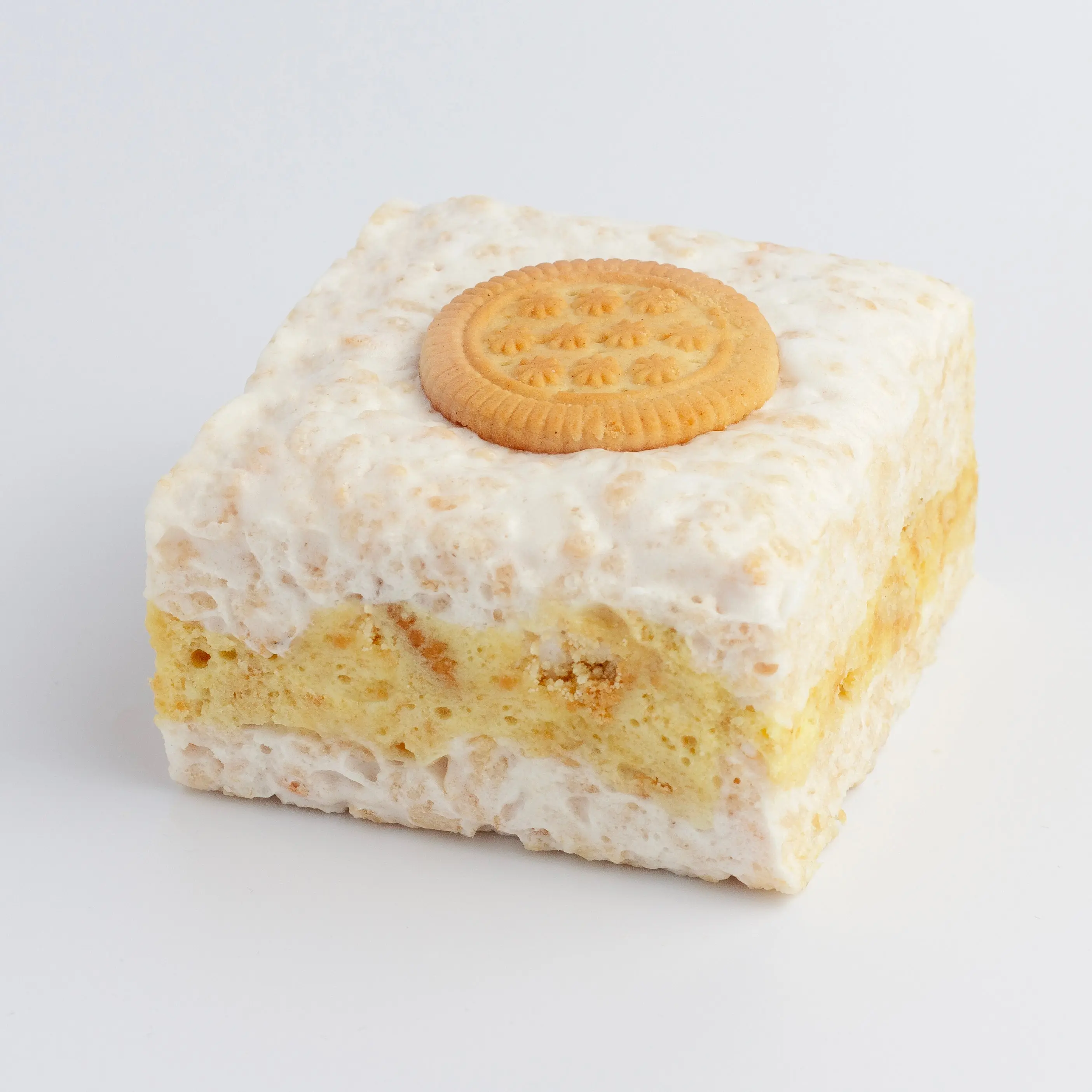 Lemon Cookies & Cream Crispycake – Soft & Gooey GIANT 3x3" Citrusy-Sweet Rice Crispy Treat