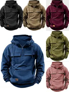 Cargo Hoodies For Men Tactical Sweatshirt Quarter ZipCargo Pullover Hoodies Workout Gym Men Fashion OutdoorHoodies, Man sweatshirts, Cargo Hoodies, hooded collar Menswear Long Sleeve Long Sleeve Wetsuit Pockets Streetwear