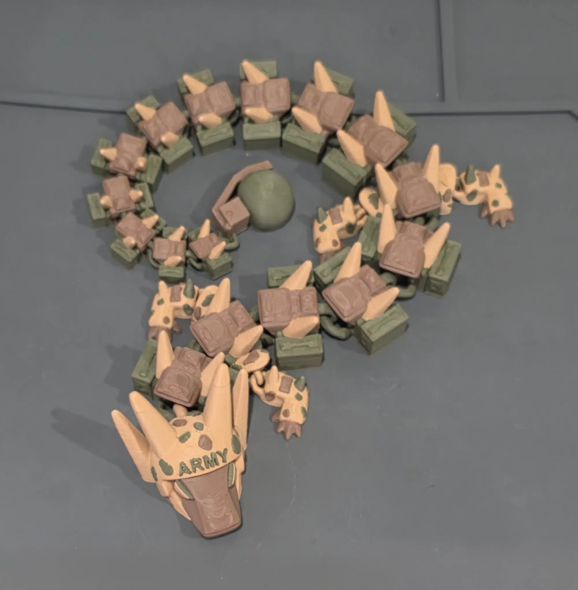 ARMY DRAGON 18in & 6in long, fidget