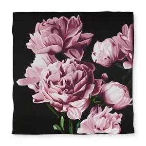 Begin Home Decor C1DCQSW0AO8ZVY Queen Size Pink Peonies Hyperrealist Flowers Duvet Cover - Home Decor