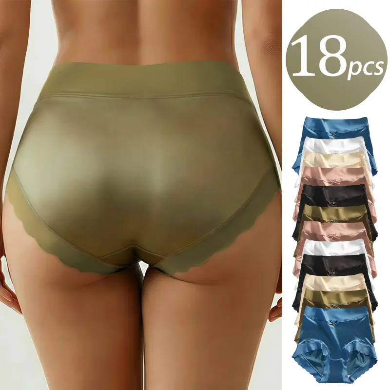 Pack of 18 seamless women’s panties; breathable, skin-friendly underwear for everyday wear; seamless butt-lifting design; suitable for all seasons; women’s underwear with a basic minimalist design; bridal/formal occasion underwear; period panties. Outfits