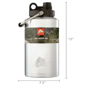 Ozark Trail 1 Gallon Insulated Stainless-Steel Water Jug, Silver