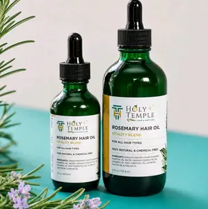 Holy Temple Rosemary Hair Oil, Dry or Damaged Hair Care Treatment, Hair Thickening, Scalp Care
