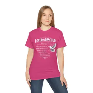 Loved & Rescued Tee — Ephesians 1:13 Christian Dove T‑Shirt