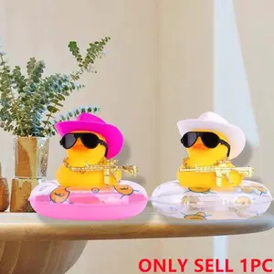 Western Cowboy Duck Design Car Ornament, 1 Count Cute Duck Design Car Dashboard Decoration, Home Decor, Birthday Gift, Handmade Craft, Car Trinkets