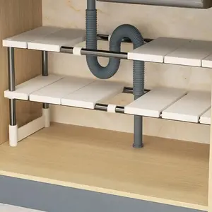 1pc Scalable Sink Storage Rack, Multi-layer Cabinet Storage Solution, Versatile Design for Kitchen Organization, Adjustable Storage Shelf