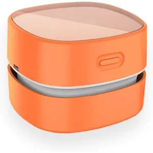 Desktop Vacuum cleaner,Mini table dust sweeper Energy Saving,High endurance up to 400 mins,Cordless&360º Rotatable Design for Cleaning Hairs,Crumbs,Computer Keyboard of gifts for kids (orange)