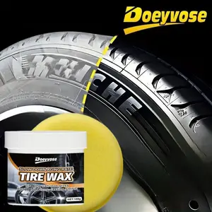 Car Tire & Plastic Repair Coating Paste with Sponge, Car Tire Cleaning Paste, Tire Polish, Tire Shine, Tire Restoration, Tire Enhancement, Professional Car Interior Care Product, Tire Protection