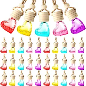 50 Pcs Hanging Car Air Freshener Car Diffuser Bottles Empty Glass Perfume Bottle Freshener Diffuser Pendant for Essential Oil Fragrance Aromatherapy Ornament car air freshener