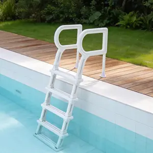 GAOMON 5 Step Pool Ladder, Double Handrails Stair | Non-Slip Heavy Duty Steps | 400 lbs Weight Capacity | Fits 48-54 in Inground & Above-Ground Pools, Sturdy PE Construction for Indoor & Outdoor Use