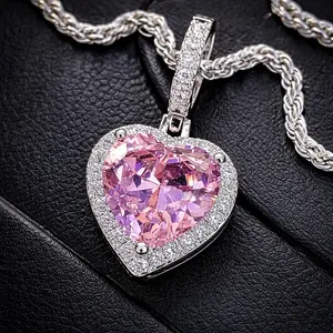 Pink Heart Cross Necklace