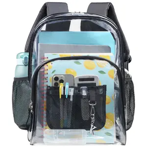 Heavy Duty Clear Backpack For School, PVC Transparent Bookbag,Casual Daypack Backpack, See Through Bag for Student College Work Travel Security