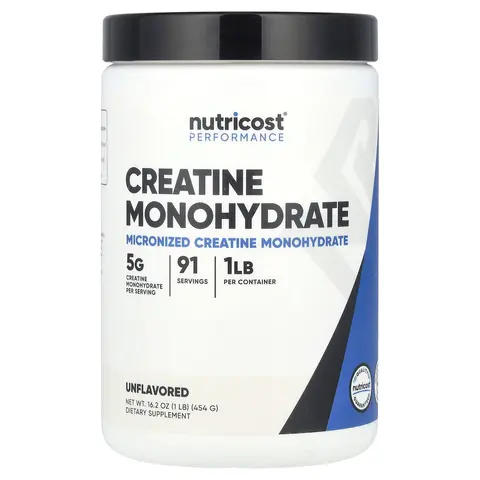 Nutricost Performance, Creatine Monohydrate, Unflavored, 1 lb (454 g)