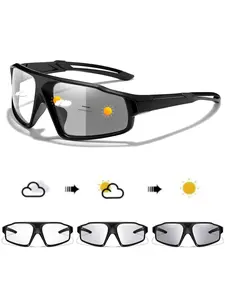 Photochromic Cycling Sunglasses, Sporty Glasses, Unisex Windproof Glasses for Outdoor Activities, Running, Hiking, Driving, Fishing, Outdoor Cycling Accessories