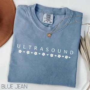 Floral Ultrasound Comfort Colors Shirt, Gift for Sonographer Student, Ultrasound Tech T-shirt, Ultrasound Tech Shirt, Ultrasound Tech Tee