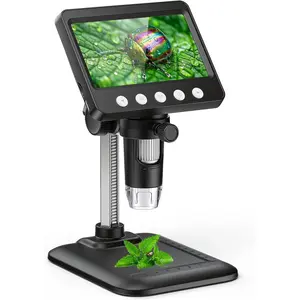 4.3" Digital Microscope for Adults,   Microscope 1000X Magnification with 8 Ajustable LED Fill Lights, USB Microscope for Windows/MacOS,  Collection Supplies-Black