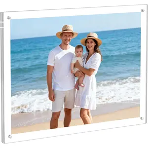 Wall Mount Picture Frame Self-adhesive 11x14, Clear No Drilling  Floating Frameless Photo Frames for Display Diploma  Certificate and Files
