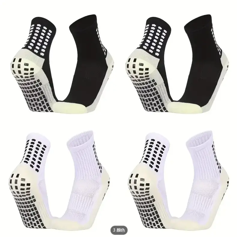 Grip Socks Soccer Men's Non Slip Soccer Socks for Kids Pilates Socks Men Women 4Pairs