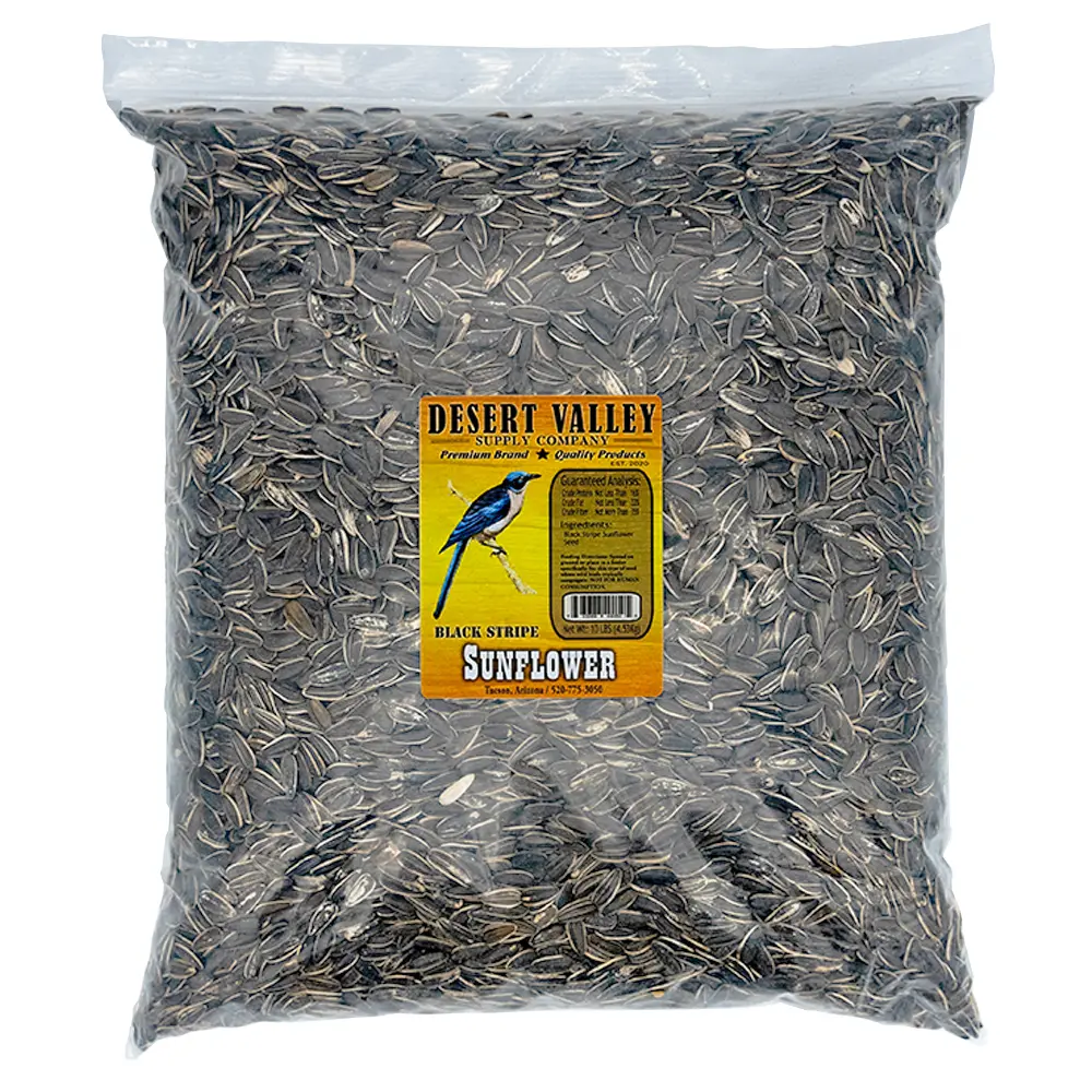 Desert Valley Black Stripe Sunflower Seed - All Natural - Non-GMO - Premium Wild Bird and Wildlife Food