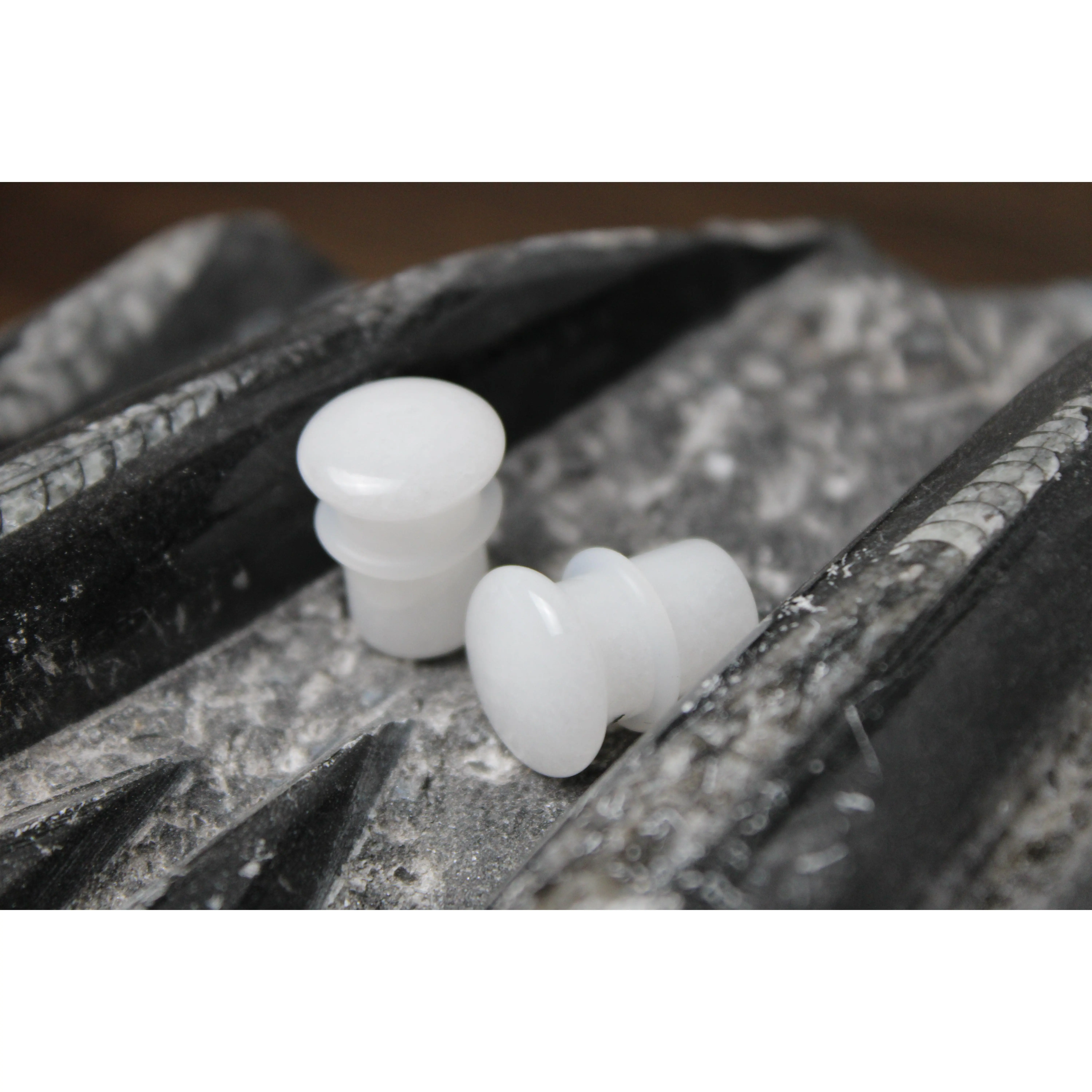 White Quartz Stone Single Flare for Gauged Ears White Quartz Stone Single Flare for Gauged Ears