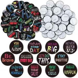 BY-BR78 SP 240 Pcs Reward Button Pins Bulk Appreciation Pins Team Award for Employees Positive Recognition Button Encouraging Pin Badges for Students Workers Christmas Party Supplies, 12 Styles