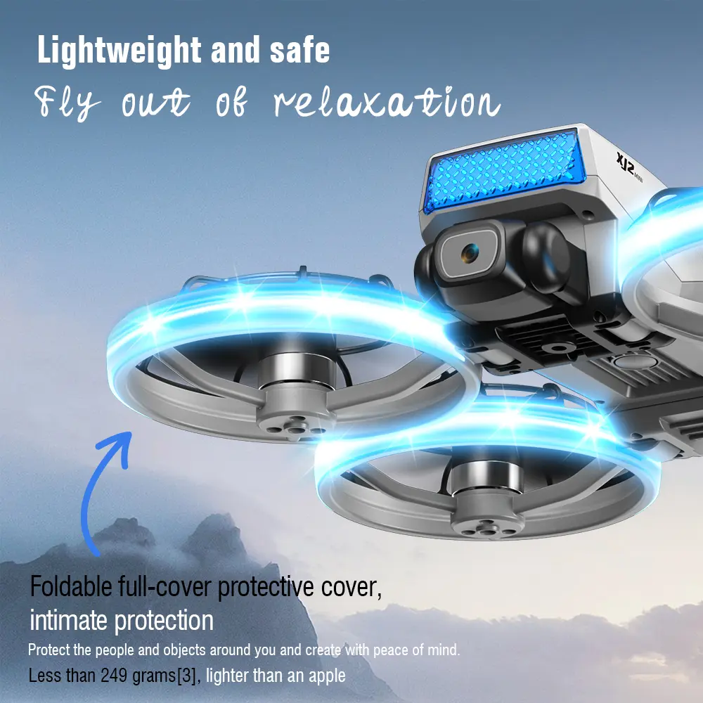 Lightweight Foldable Drone, Under 249g, Safe Design with Thoughtful Protection for Worry-Free Flights