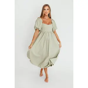 Hamilton Midi Dress in Olive - Bump Friendly & Inclusive Sizing (S-2XL)
