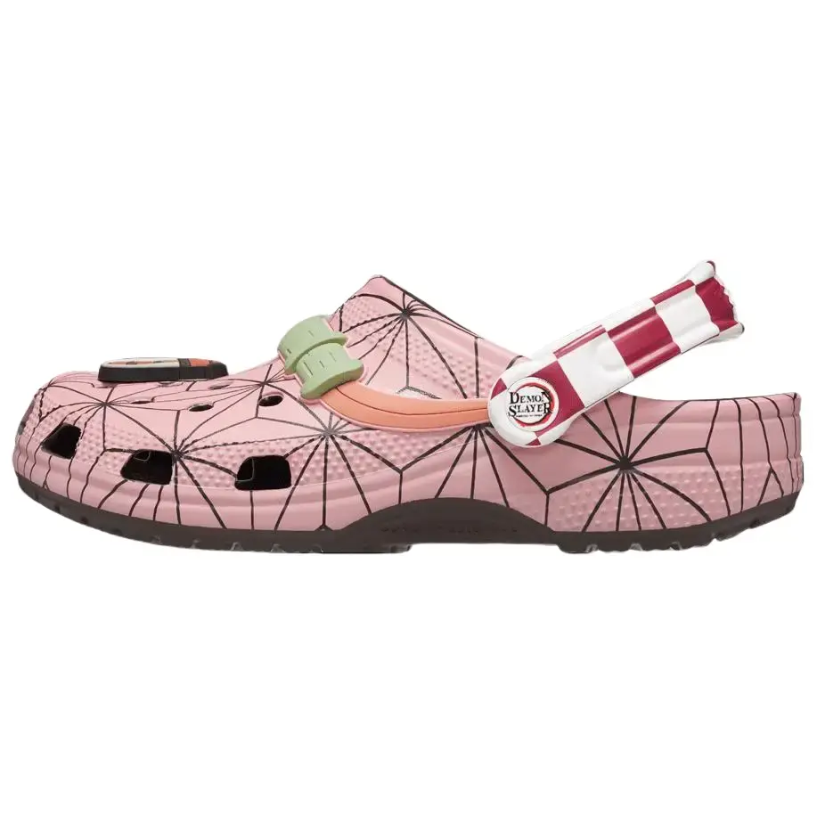 Men's Crocs Classic Clog - Nezuko x Demon Slayer Exclusive Collaboration Design, Lightweight Croslite Cushioning, Ventilated, Pivoting Strap, for All-Day Comfort, Everyday Wear, Indoor/Outdoor Sports & Outdoor Casual Footwear