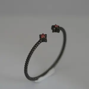 【#643 New Bangle】Stylish Cable Flex Star Bangle 1CT Total 15g 6''-8'' Wrist vvs Synthetic Moissanite Bracelet in 925 Sterling Silver