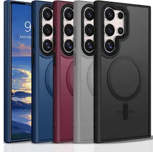Magnetic Case for Samsung Galaxy S25 Ultra S24 S23 S22 Ultra Plus Compatible with MagSafe, Translucent Matte Back Slim Shockproof Phone Cover