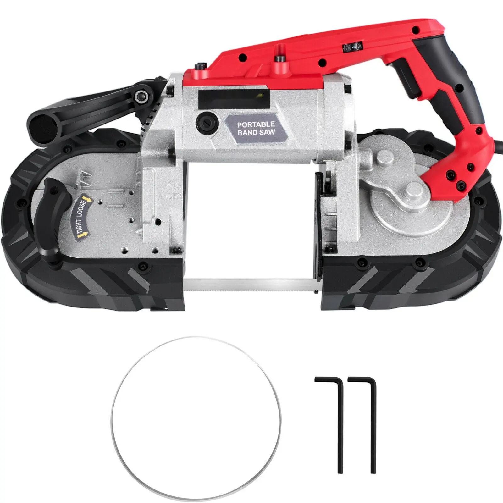 Variable-Speed 5-Inch Deep-Cut Portable Band Saw, 110V 10-Amp Motor, UL Listed, Adjustable RPM, Meticulous Cutting For Metal Fabrication, Construction Site Use, DIY Projects, And Workshop Tools