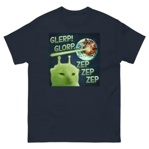 Glerp Glorp Funny Alien Cat Cat Meme Tee Shirt Gift for Woman and Man, Brainrot T-shirt, Goofy ahh Shirts, Dank Memes Tshirt, Silly Cats Tee