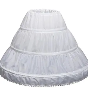 Girls Crinoline Petticoat with hoop Under skirt Short White Underskirt A-line Ball Gown Petticoats