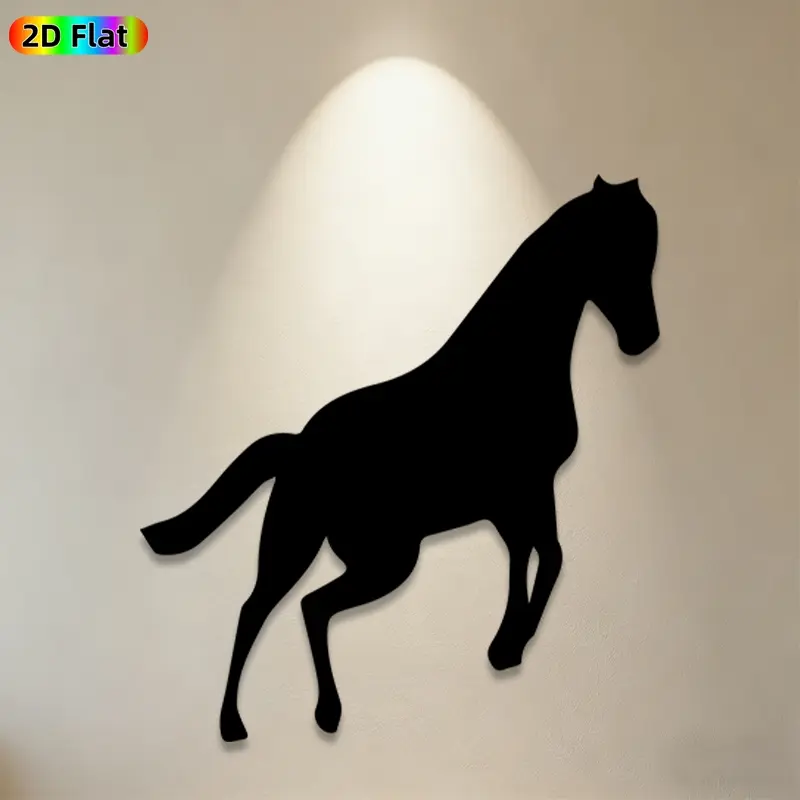 1pc Horse Silhouette Metal Wall Art, Dynamic Horse Statue Mural, Ideal Gift for New Year, Christmas, Equestrian Decor Enthusiasts, Weather-Resistant Metal Wall Decor Wall Sculptures, Perfect for Living Room Wall & Garden Fence, Horse Lover Wall Decor