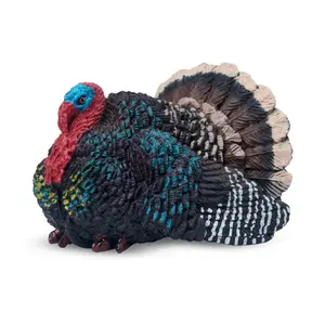 Toymany Hand-Painted Mini Turkey Figurine Wild North American Animals – Realistic Animal Model, Ideal for Early Education, Montessori Sensory Play, Cake & Party Decorations, Desk & Home Décor, Thoughtful Gifts, and Collectible Figurine for Enthusiasts
