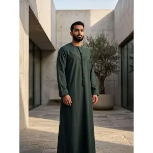 Men's Dark Green Emirati Thobe – Tailored Jubba