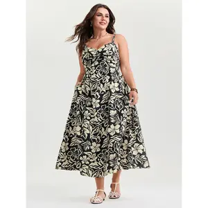 【Summer Turn-Up】【Boho】 Bloomchic Supersoft Silhouette Flower Print Midi Dress 2026 Summer Pick for Mother's Day