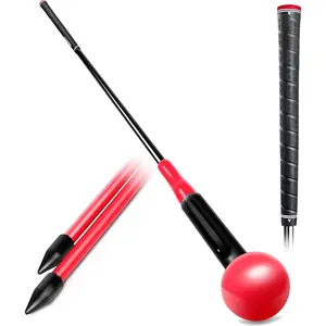 Professional Golf Swing Trainer with Customizable Size Grip - Come with 2 Golf Alignment Sticks - Choose Grip Size and Swing  Aid Length