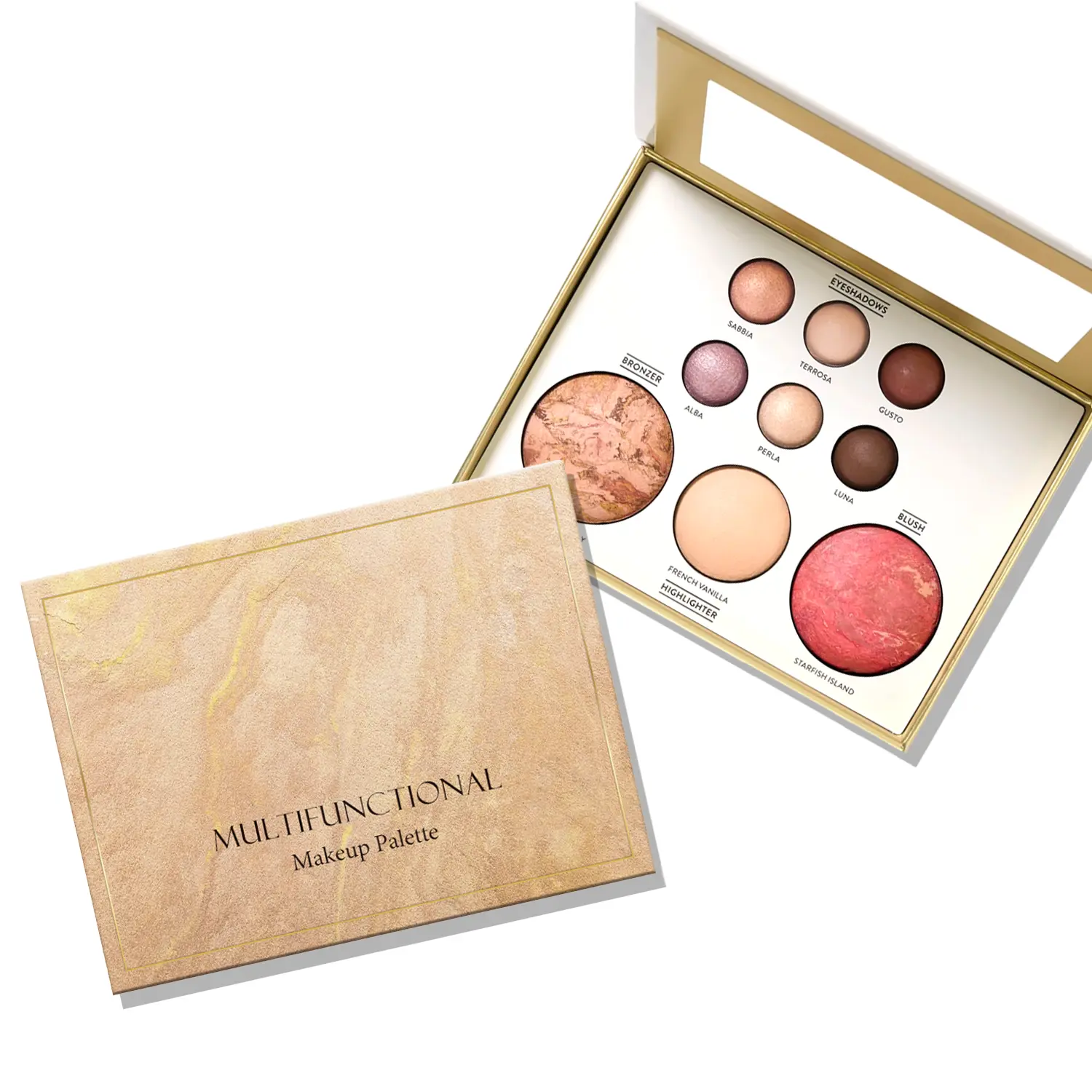 Best of the Baked Makeup Palette – 9 Colors Full Size Palette with 6 Eyeshadows, 1 Blush, 1 Highlighter & 1 Bronzer, Highly Pigmented Baked Powder, Long-Lasting, Travel-Friendly Face & Eye Makeup