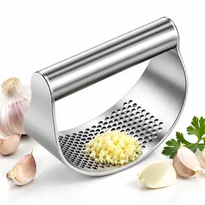 1PC Stainless Steel Garlic Press Manual Garlic Crusher with Ergonomic Handle Easy Clean Durable Kitchen Tool for Home Cooking Garlic Mincer Crusher