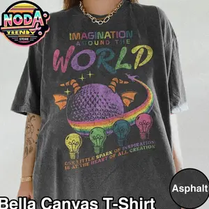 Comfort Colors Retro Epcot Imagination Around The World Shirt, World Epcot Tshirt, Epcot World Tour Shirt, Family Matching Shirt 5H803 W