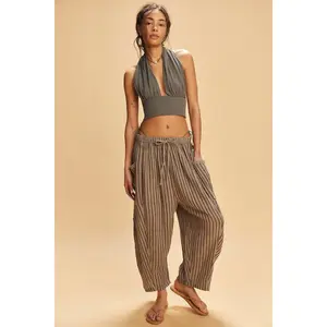 Charcoal Striped Quinn Pant