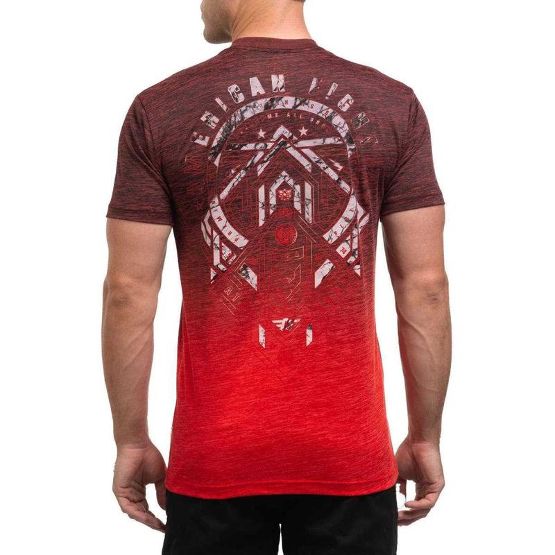 American Fighter Men's Irvine Apple Red & Dark Apple Red Short Sleeve T Shirt Tee