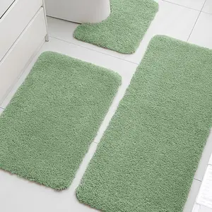 3-Piece Extra Large Bathroom Rug Set, Non-Slip Shower Mats (15.7x19.7+19.7x31.5+19.7x47.3 Inches), Absorbent Soft Microfiber Long Pile Rugs