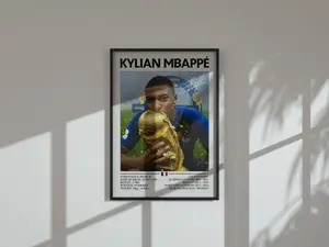Kylian Mbappe World Cup Print France Champion Art Soccer Legend Gift