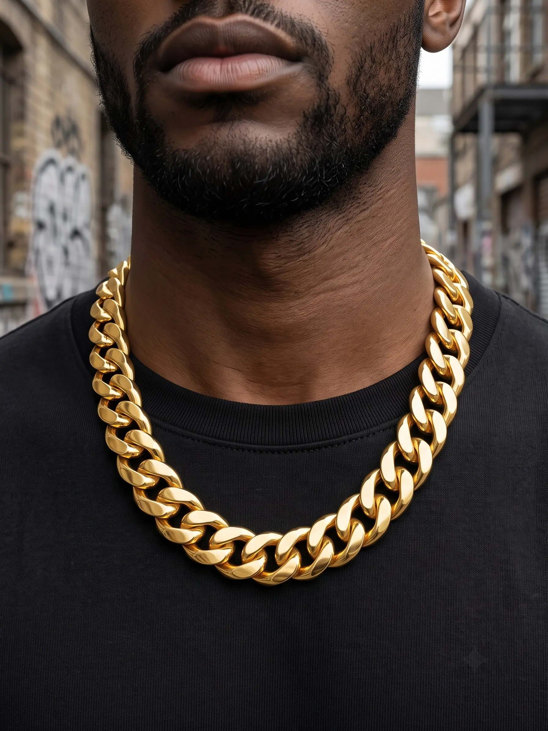 10 mm Cuban chain, 18K gold-plated Cuban curb link chain, 24 inches long, ’90s men’s rapper hip hop jewelry, women’s necklace for everyday wear, 4.5/5 stars (2)