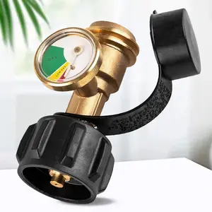 Gas Pressure Meter Propane Adapter Gauge Brass Propane Gas Gauge for 5-40lb Tank