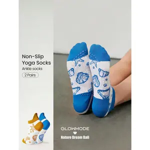 GLOWMODE X Nature Dream Bali 3 Pairs Walk A Mile Soft Ventilated Mesh Grip Socks Studio Workout Daily Gym