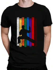 100% Cotton Karate Belt Shirt Karate Silhouette T Shirt Martial Arts T-Shirt Women's Men's Graphic Tee Crew Neck summer vacation Tops